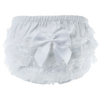 FP10-W: White Cotton Frilly Pant (0-18 Months)